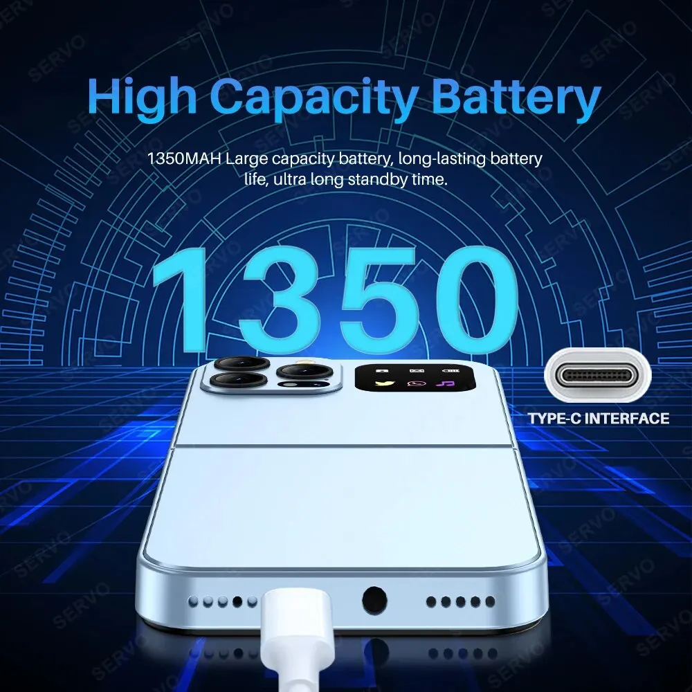 SERVO A50 PRO Foldable Mobile Phone Auto FM Radio Call Record Speed Dial Magic Voice Dual SIM GSM Unlocked Cellphone 2.4" Type-C