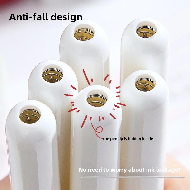 작은 빨간 꽃 무늬 젤 펜 0.5mm 클릭식 리트랙터블 볼펜 심플 디자인 매끄러운 필기 사무용 펜 일상용