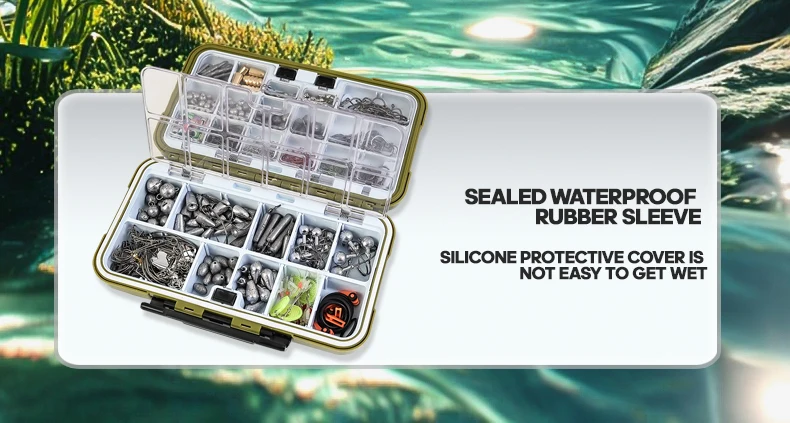 TAIYU 329/537-teiliges Angelzubehör-Set mit Tackle-Box-Haken, Sinker, Wirbel für Salzwasser-Angeln im Freien, komplettes Köder-Set – Detail 3