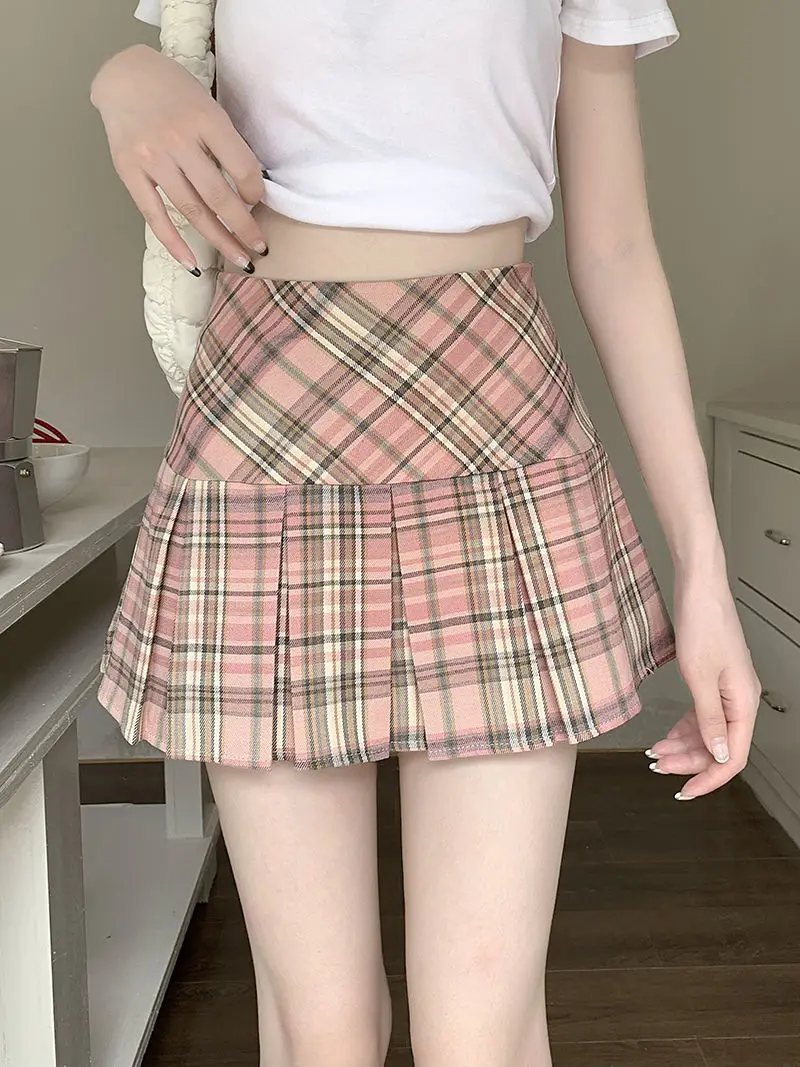 Women Pleated Skirt JK A-line Short Skirt Plaid Y2k Clothing College Style High Waist Harajuku Streetwear Sweet Chic Sexy 2