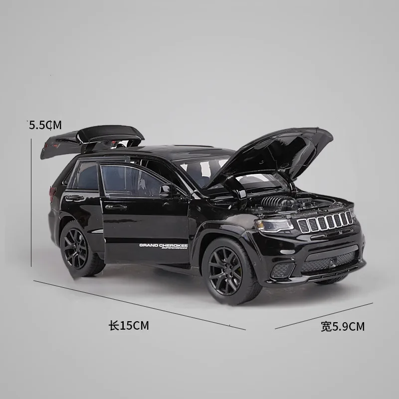 1:32 Jeeps Grand Cherokee Alloy Car Model Diecast Simulation Metal Toy Off-road Vehicle Model Sound and Light Childrens Toy Gift