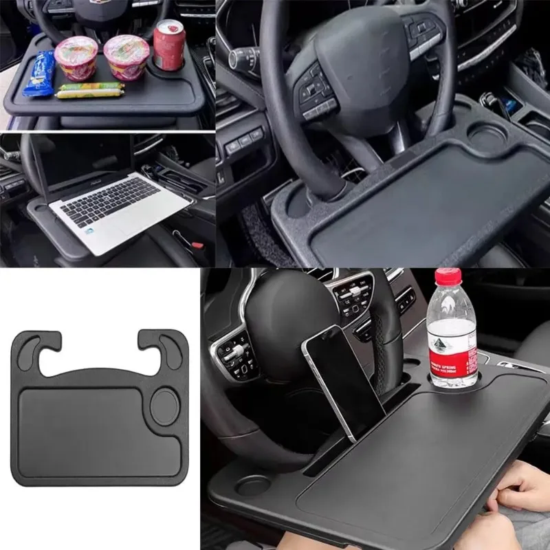 Multifunctional Car Laptop Desktop Stand Portable Eating Office Car Steering Wheel Table Stand Beverage Food Coffee Tray Board car stand