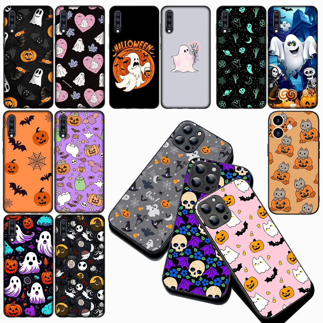 Little Ghost with Halloween Pumpkin Phone Cover - Festive Protective Case
