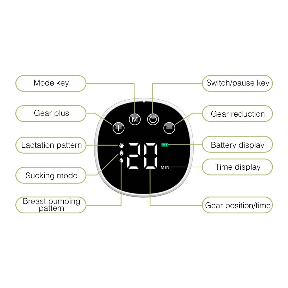 Electric Breast Pump Wearable Hands Free Breast Pumps Silent Invisible Milk Puller 3 Modes 9 Levels of Suction 180ML Capacity 5