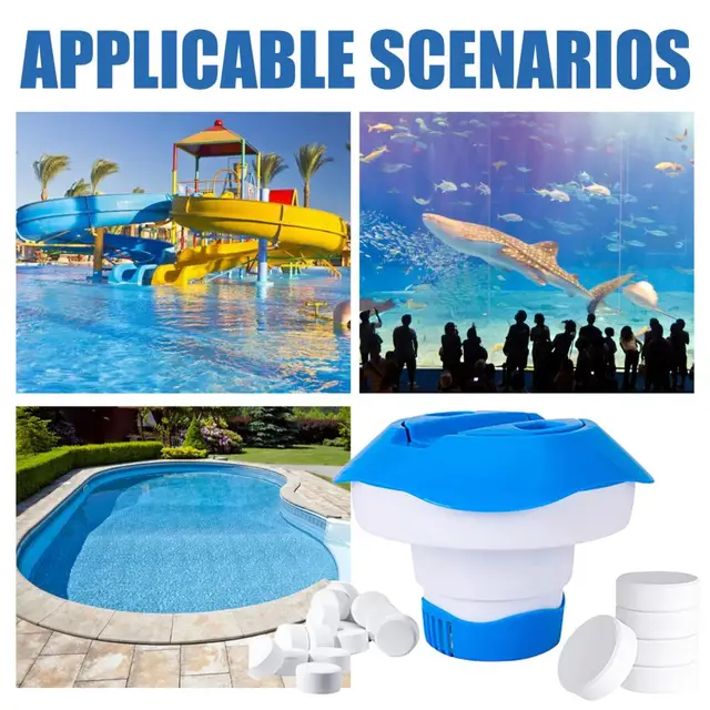 Medence Klór Adagoló Nagy Kapacitású Behúzható Fertőtlenítő Műanyag Tabletta Kellékek - Image 5