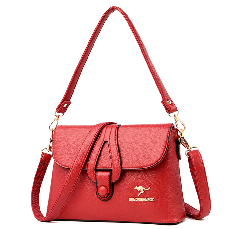 2023TrendyNewShoulderBagHighQualityLeatherFlapMessengerBag