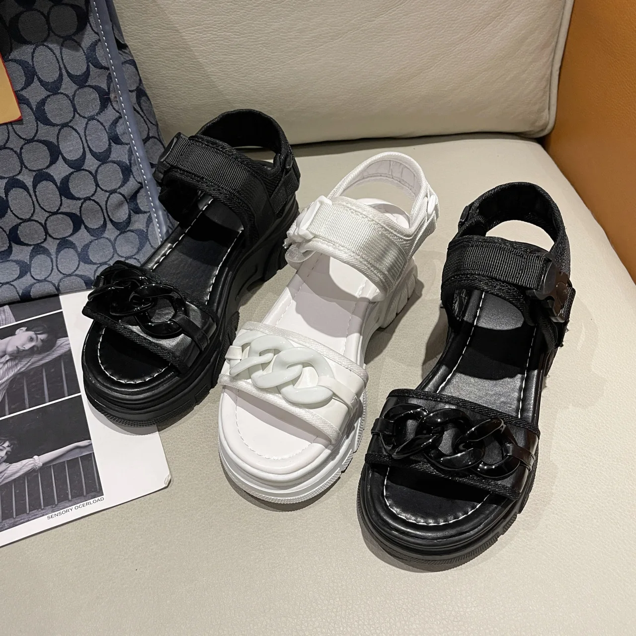 Platform Sandals Women Wedges High Heels Shoes Women Buckle Leather Summer Zapatos Mujer Wedges Beach Woman Sandals