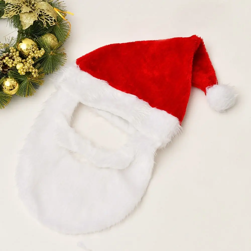 

Party Cute Plush Ball with Moustache Skullies For Women Men Santa Claus Cartoon Plush Hat Korean Winter Cap Christmas Hat