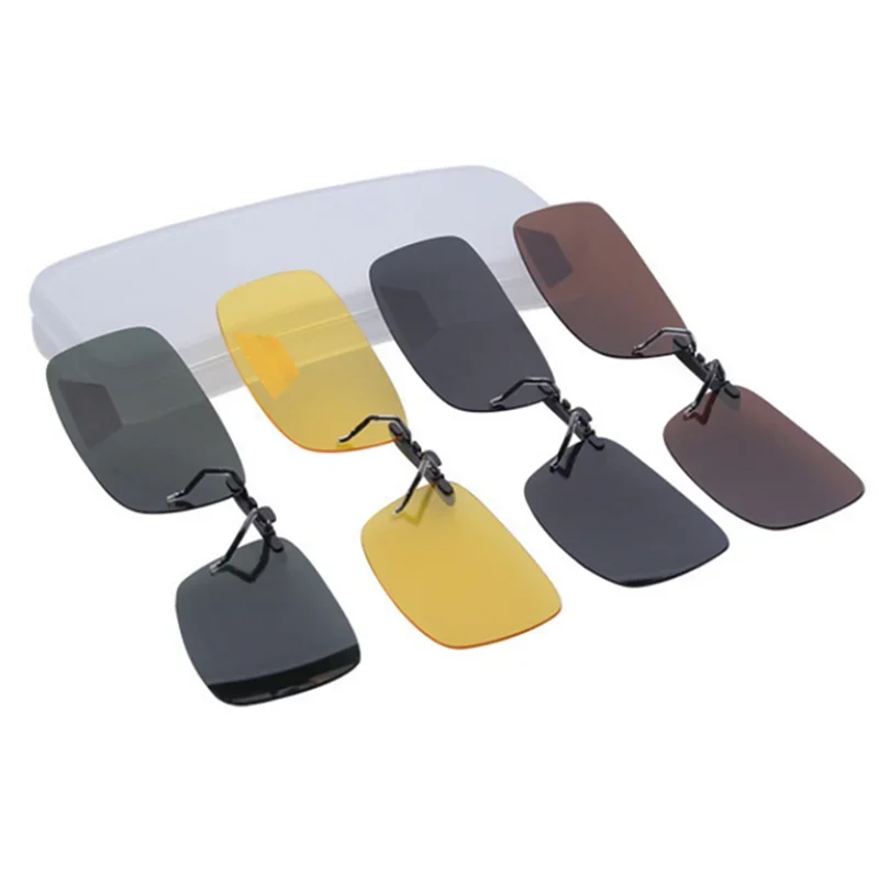Unisex Fishing Polarized Clip On Sunglasses Near-Sighted Driving Night Vision Lens Anti-UVA Anti-UVB