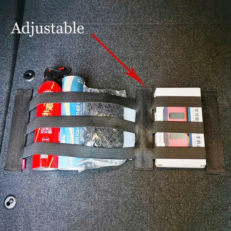 Adjustable Car Trunk Elastic Fixed Straps Extinguisher Tank Debris Storage Fixing Belt Tapes Auto Interior Organizer Accessories car trunk organizer,trunk organizer,trunk storage holder,car interior organizer,car trunk straps