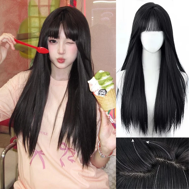 1/6 アジア人女性ヘッドC（Black Long Staight Hair） 1/6 Black