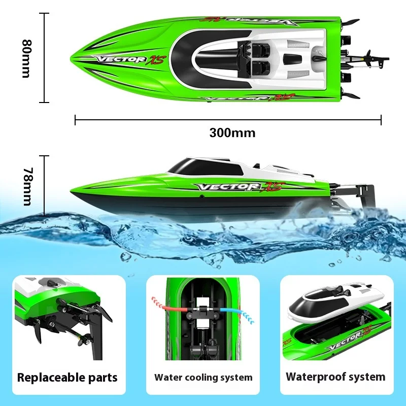 2.4g Remote Control Speedboat High-speed Brushless Rc Boat Toys Vector Xs Rtr Model Racing Ship Kids Boys Birthday Gifts 6