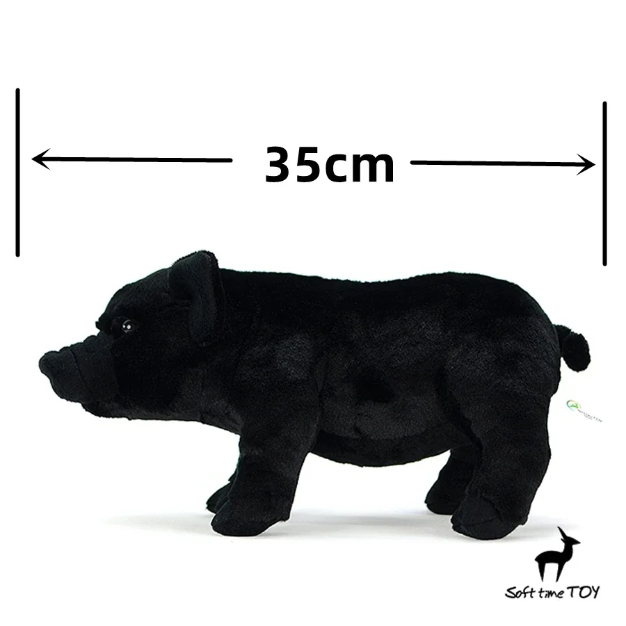 Black Pig High Fidelity Anime Cute Plushie Hog Plush Toys Lifelike Animals Simulation Stuffed Doll Kawai Toy Gifts For Kids 2