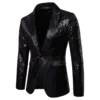 Shiny Shawl Collar Sequins Blazer Jacket for Men Night Club Party Graduation Men Suit Blazer Homme Costume Stage Wear for Singer 4
