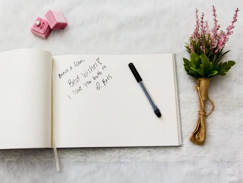 Wedding Guestbook Personalized, Wedding Guest Book or Engagement Party Signing Book, Signing Book for Weddings