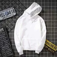 White Hoodies Men Women Autumn Long Sleeve Pullover Tops Unisex Casual Pocket Hoodies Unisex Outer Loose Sport Wear 1