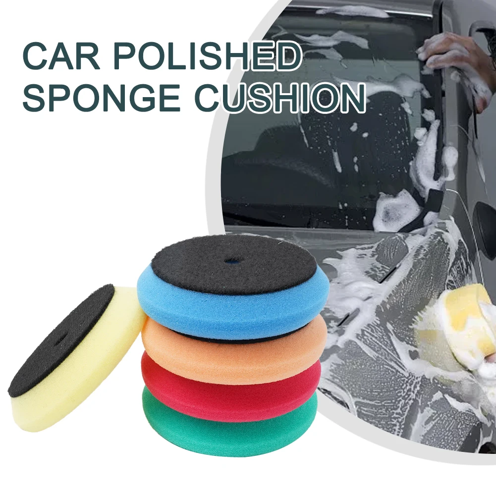 5Pcs 3 Inch Sponge Pads Polishing Waxing Car Wash Maintenance Detailing Care Washer Cleaning Disc For Car Polisher Machine