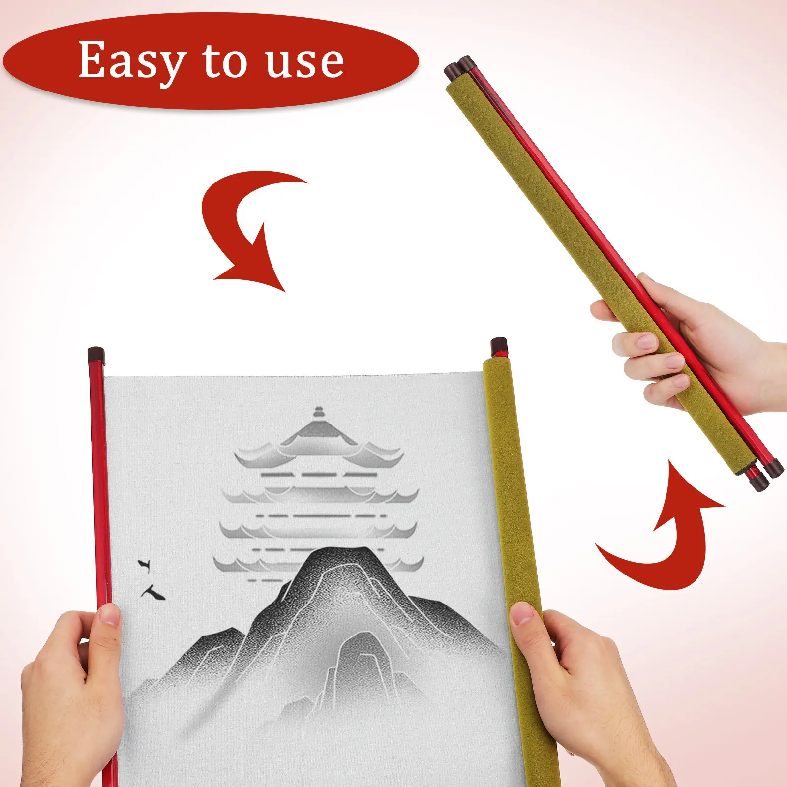 물 쓰기 스크롤 종이 빈 캔버스 중국 서예 연습용 캔버스 물 쓰기용 빈 캔버스