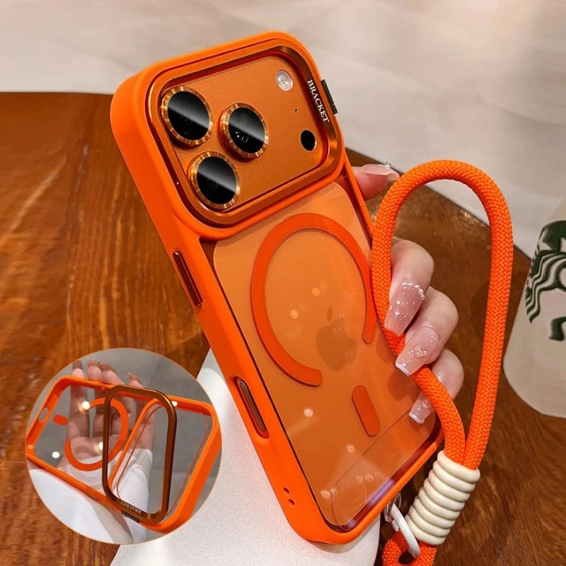 Enhanced Camera Bracket with Magnetic Grip, Shockproof Cover & Air Wrist Strap for Magsafe Case Integration