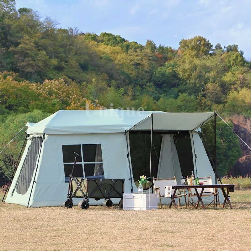 

Family 8 Person One Hall Two Bedroom Rainproof PU2000mm Multifunction Large Camping Tent
