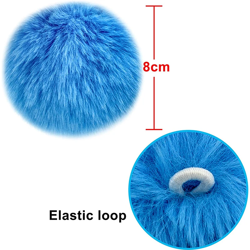 24 Pieces Faux Fur Pom Pom Balls Fluffy Pompom Ball with Elastic Loop for  Hats Shoes Gloves Scarves Bag Key Chain Charms Accessories (12 Pairs,Mixed  Color) 