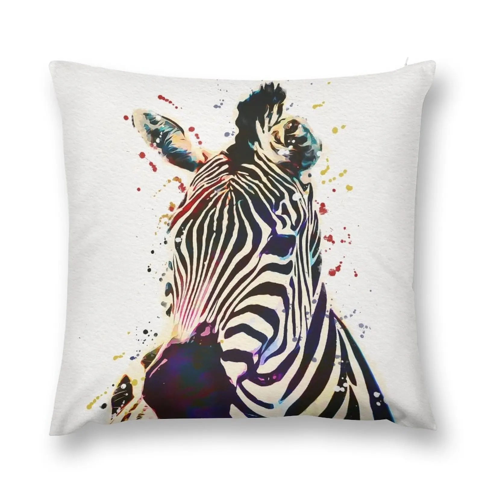 

Zebra Watercolor Art Throw Pillow christmas cushions covers Decorative Cushion