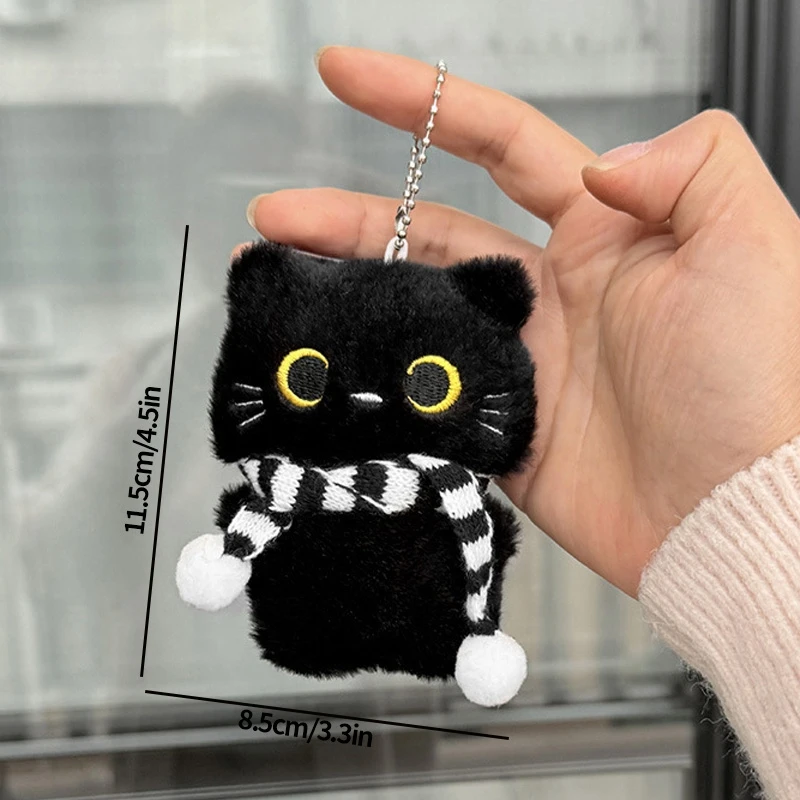 Adorable Black Cat Plush Keychain – Charming Feline Accessory & Gift