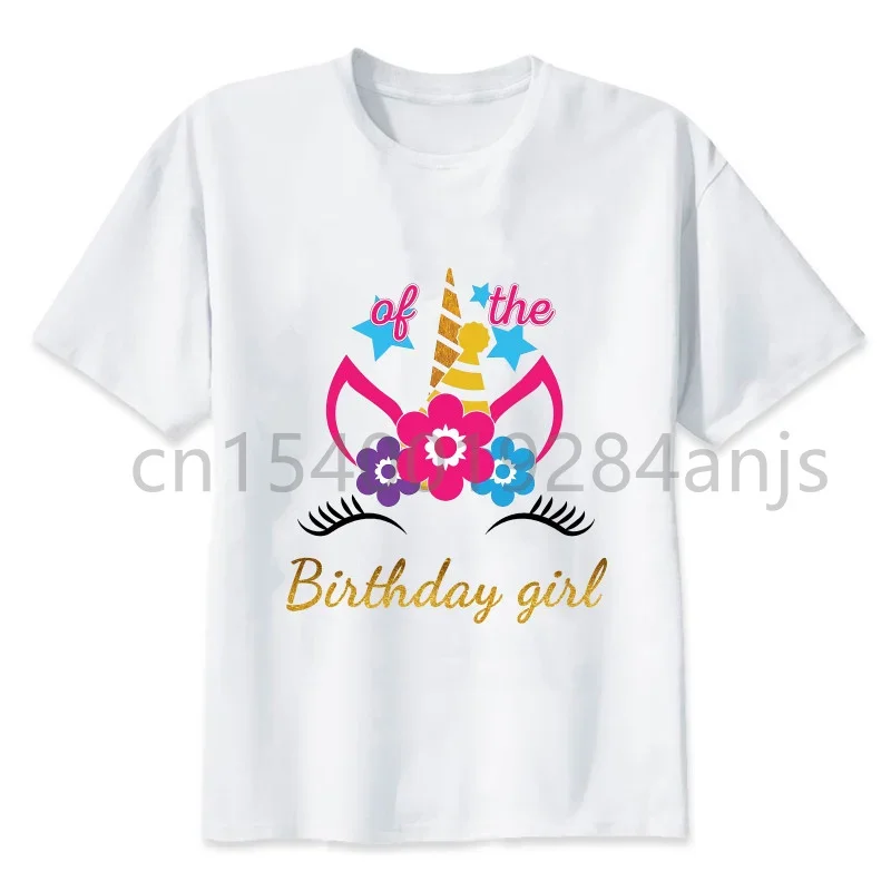 New Funny Unicorn Family Matching Clothes Father Mother Daughter Son Birthday T-Shirt Family Dress Party Kids T-Shirt 3