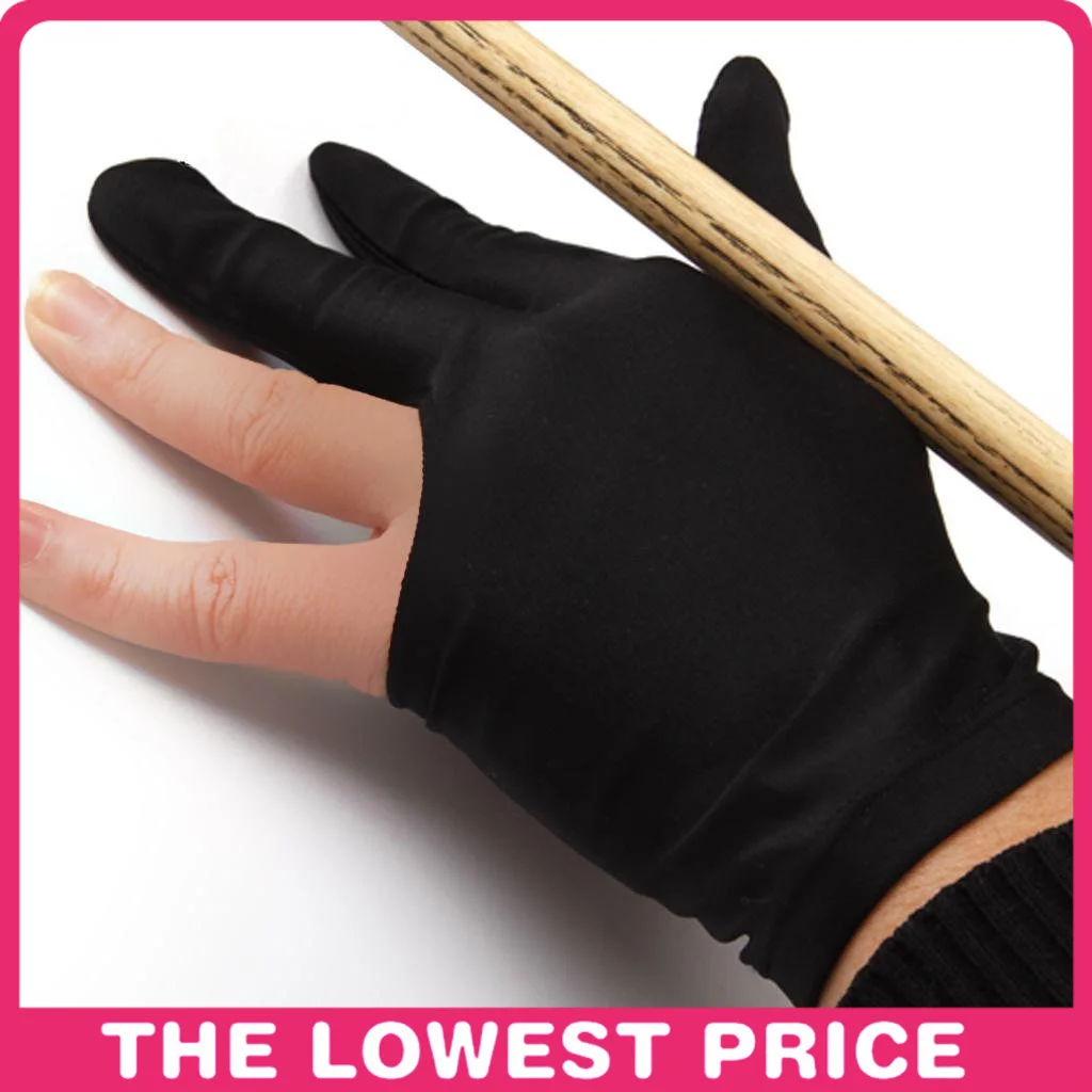 

3 Finger Left Hand Billiards Snooker Gloves Pool Cue Gloves Black