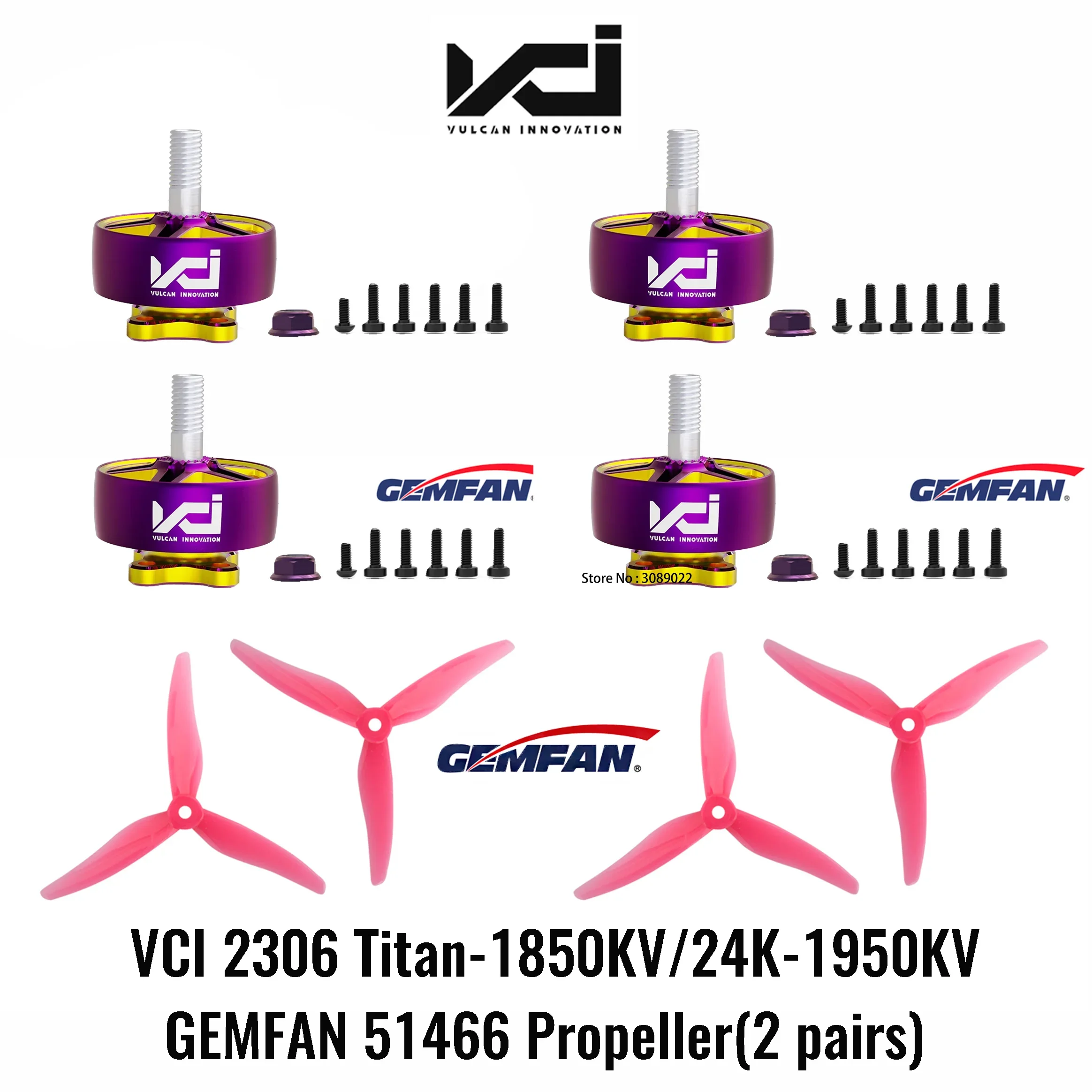 Moteur Brushless 2306 1850KV/1950KV pour Drone FPV – Lot de 1 ou 4