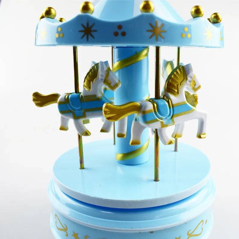 Merry-go-round Music Boxes Geometric Music Baby Room Decoration Gifts Unisex Christmas Horse Carousel Box Home Decor 1pc