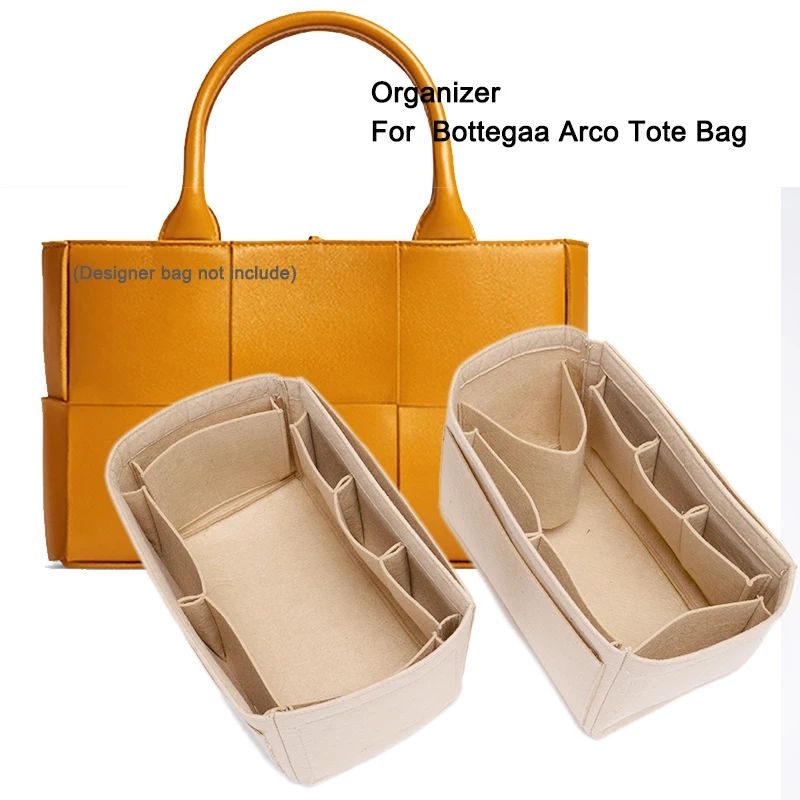 For Bottegaa Arco Tote Bag Organizer Insert,Handbag Felt Liner,Cosmetic Storage Bag Inner Purse,Travel Pouch Shaper Protecter yudx bag organizer for longchamp le pliage s m l tote bag timid bag storage and finishing inner bag liner