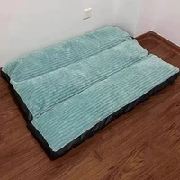 Lit chaud d'hiver pour chien, tapis de couchage en velours côtelé pour chien, doux, pour petits, moyens et grands chiens, lit pour chiot détachable et lavable 4