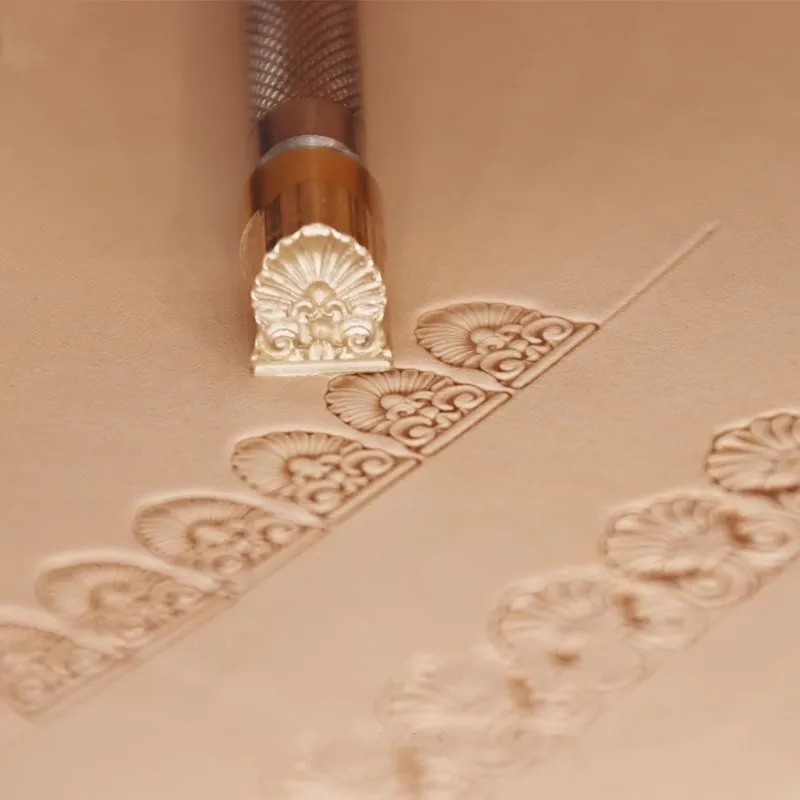 Handmade Leather Stamp 9.5x12mm, Stainless Steel & Brass Metal Embossing Tool, Traditional Pattern DIY Mold For Leather Craft