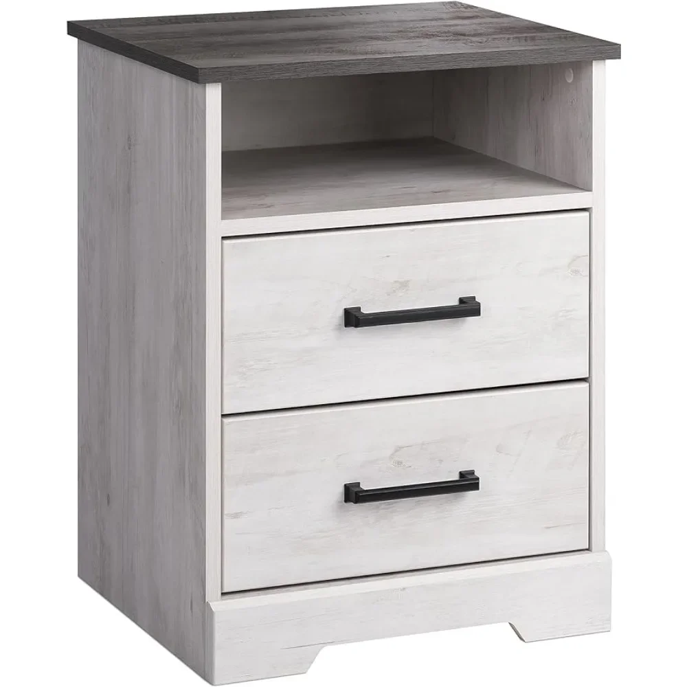 

16.25in X 18.75in X 24.5in Designer Luxury Bag Sss Supply Rustic Ridge Farmhouse Nightstand With 2 Drawers and an Open Cubby