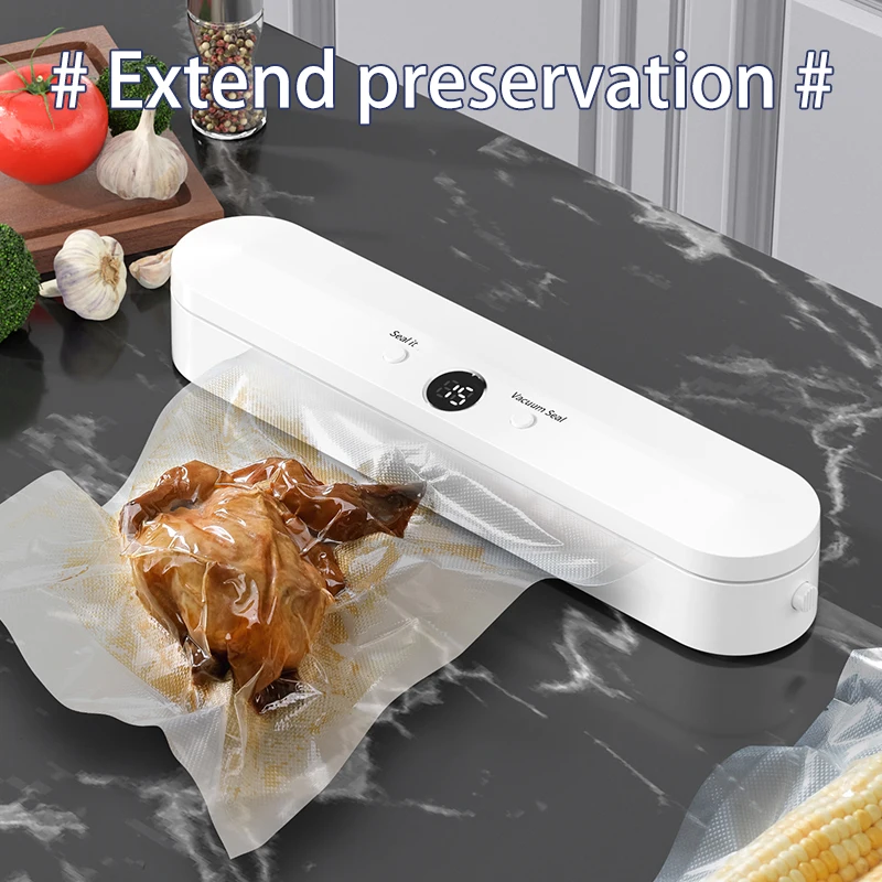 2024 Automatic Vacuum Sealer Packaging Machine Food Vacuum Sealer With Free 10pcs Vacuum bags Household Vacuum Food Sealing 4