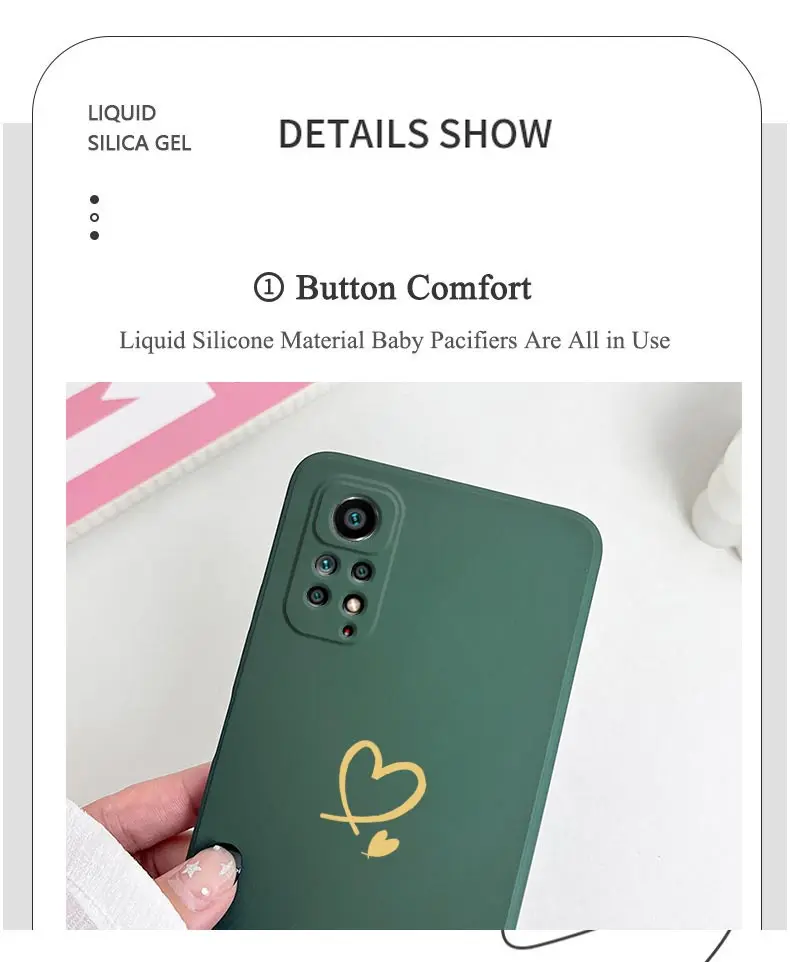 Gemini Love Handyhülle für Xiaomi Redmi Note 12 12S 11 11S 10 10A 10T 10S 9T 9 8 7 Pro Plus 10C 9A 9C 4G 5G Abdeckung – Detail 3