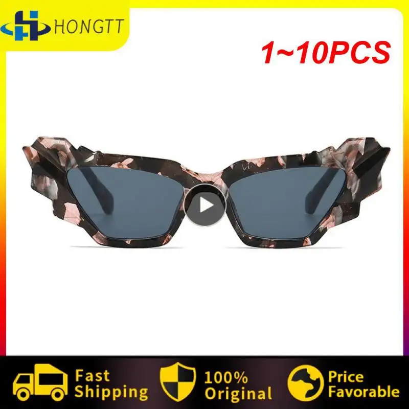 

1~10PCS Fashion Colorful Cat Eye Sunglasses Women Retro Unique Polygon Eyewear Shades UV400 Men Candy Colors Gradient Sun