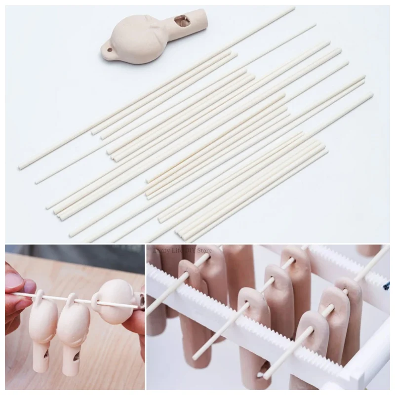 Jewelry Hanging Burning Tool 10pcs 10/20cm High Temperature Kiln Stick Ceramic Heat Resistant Rod Refractory Clay Supplies Burn Rods