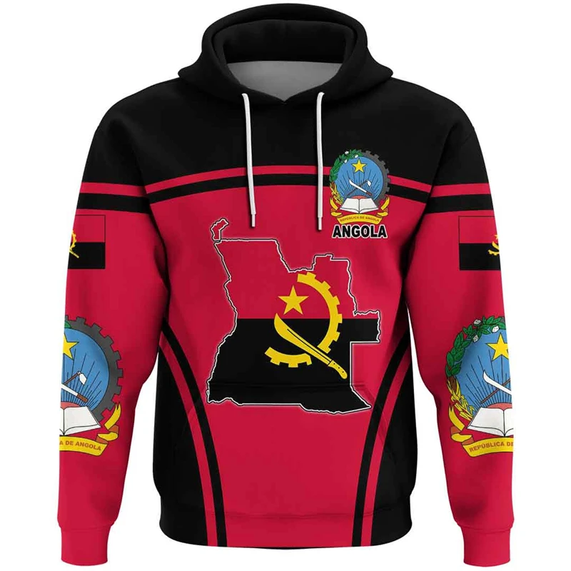 thumbnail image 1 of Nuevas sudaderas con capucha y cremallera para hombre y mujer, con estampado 3D de la bandera de Angola, de manga larga, con emblema del mapa angoleño, sudaderas de gran tamaño, 1 of 4