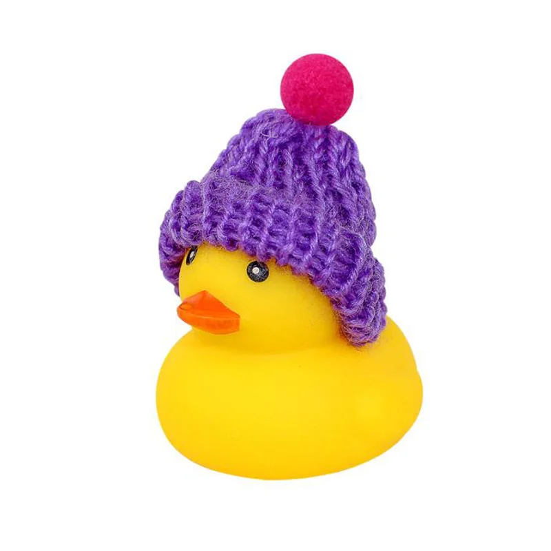 Cute Rubber Duck Accessories Decorations Mini Sunglasses Necklace Scarf Earphone Crown Hat Car Dashboard Decorations Bath Toy 3