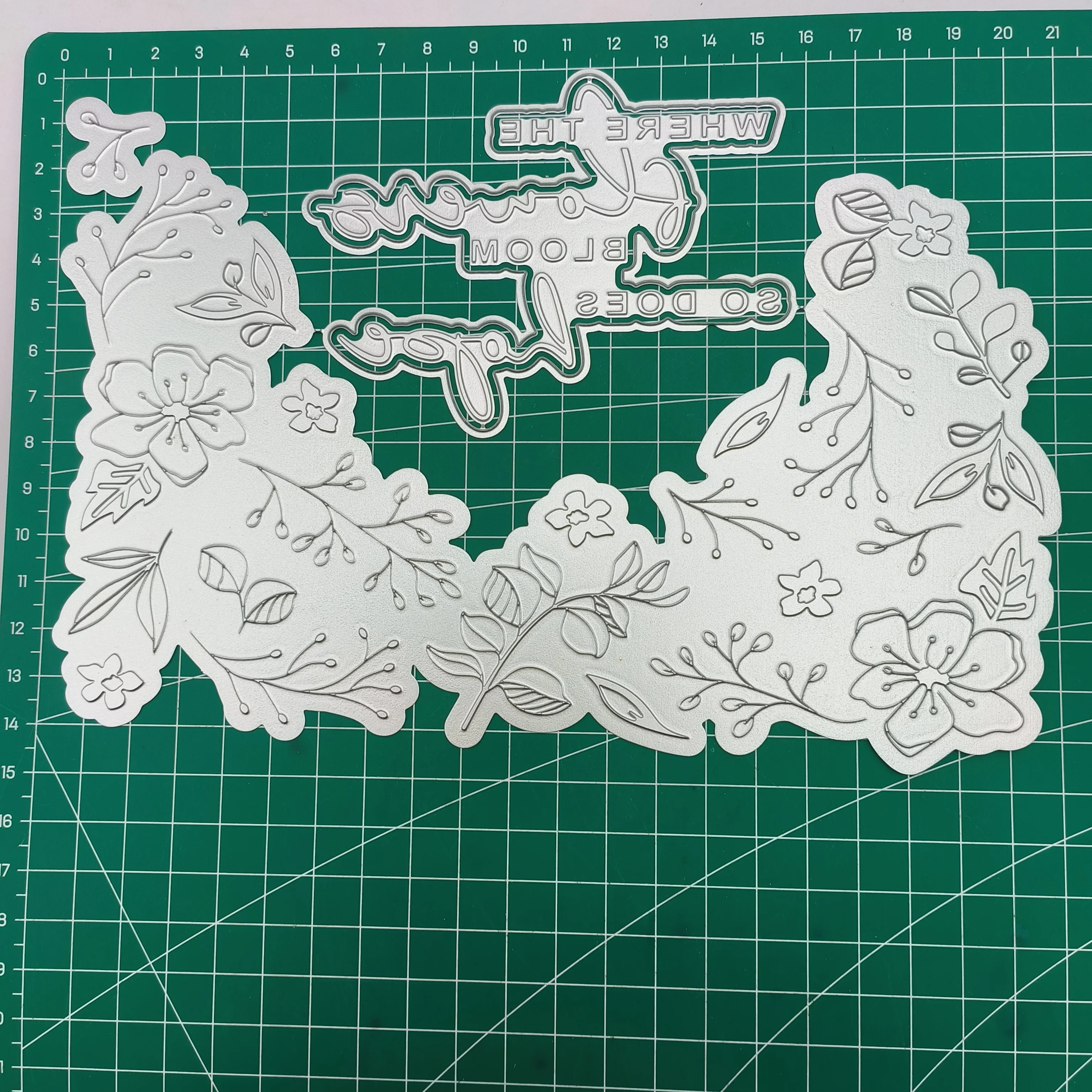 

Where the flowers bloom Cutting Dies Hot foil Scrapbook Diary Decoration Stencil Embossing Template DIY Greeting Card Handmade