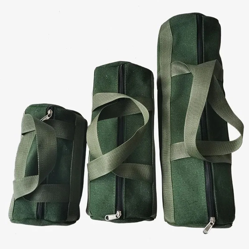 Thick Canvas Pouch Tool Bags Hand Tool Round Storage Organizer For Electrical Tool Tote Bag Screwdrivers Pliers Bag