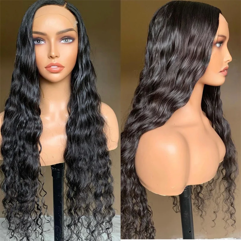 

26Inches 180% Density Black Glueless Soft Long Preplucked Natural Wave Lace Front Wig For Black Women With BabyHair Daily