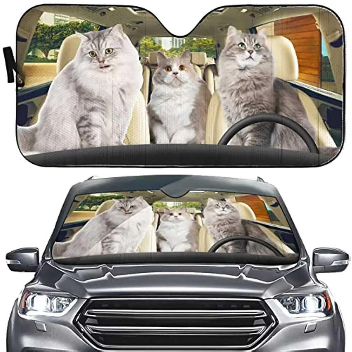 

Windshield Sun Shades Cute Ragdoll Cat Driver Car Sunshade Rag Doll Cat Sunshade Pet Cat Car Front Window Sun Shade for Truck Ca