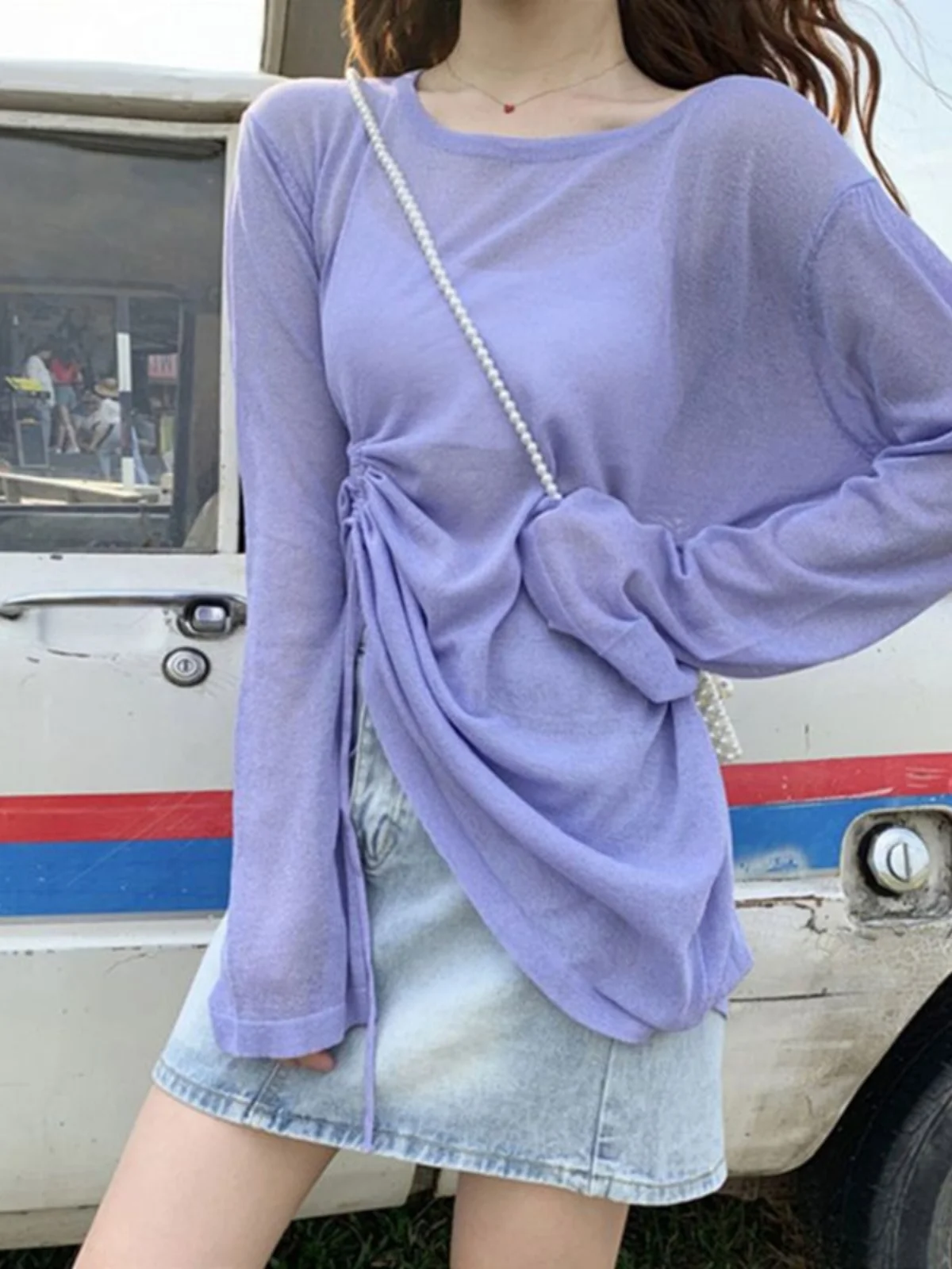 비키니 커버업 긴팔 루즈핏 플러스 사이즈 수영복 아우터 온천에서 착용 가능 퀵 드라이 자켓 몸매 커버
