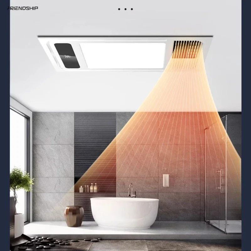 Heating ventilation lighting in one integrated ceiling bath