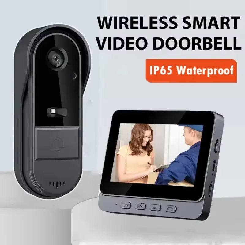 Wireless Intercom Doorbell Night HD Vision 4.3in หน้าจอ IPS กันน้ํา Doorbell กล้อง Smart Home Security วิดีโอโดย Bell 1