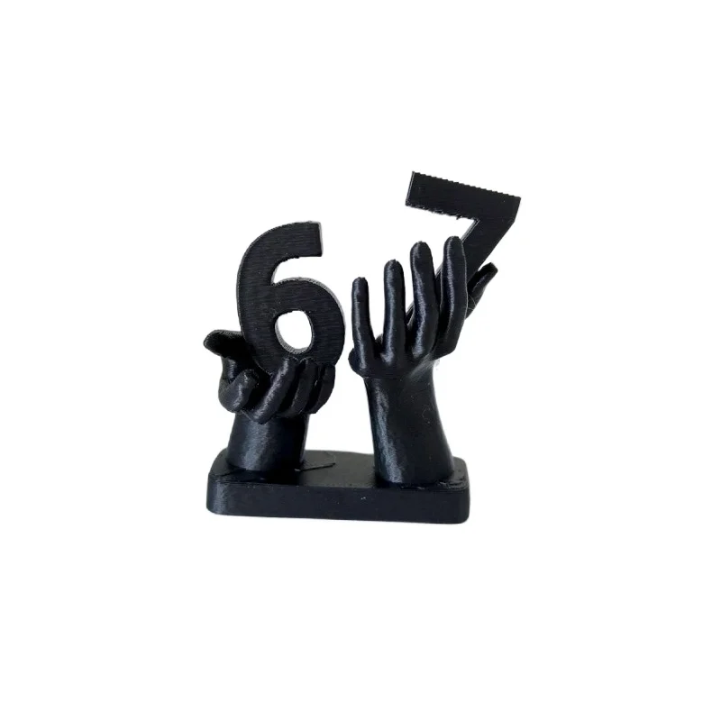 Artistic Hand-Shaped Number 67 Decorative Figurine for Home and Office Decor