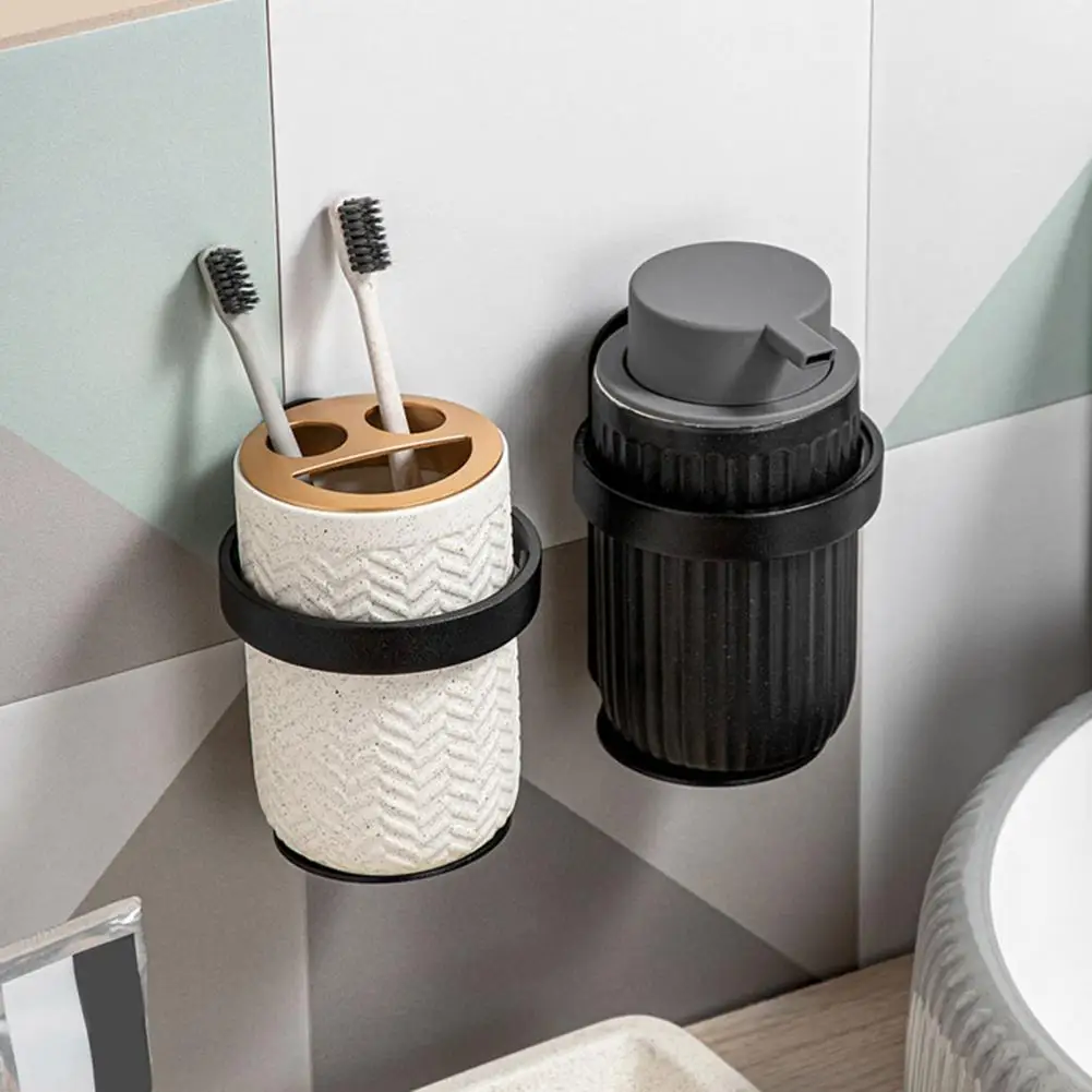 Wall-mounted Toothbrush Cup Rack Modern Aluminum Alloy Wall Mount Toothbrush Cup Holder with Strong Load Bearing for Bathroom
